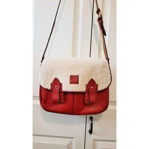 Dooney & Bourke Red Florentine Sherpa Saddle Crossbody Bag